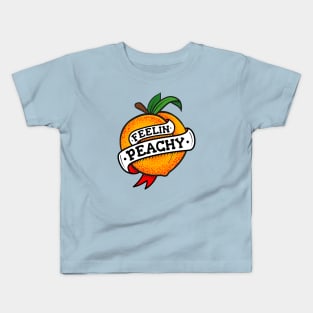Feelin Peachy Retro Tattoo Style Kids T-Shirt